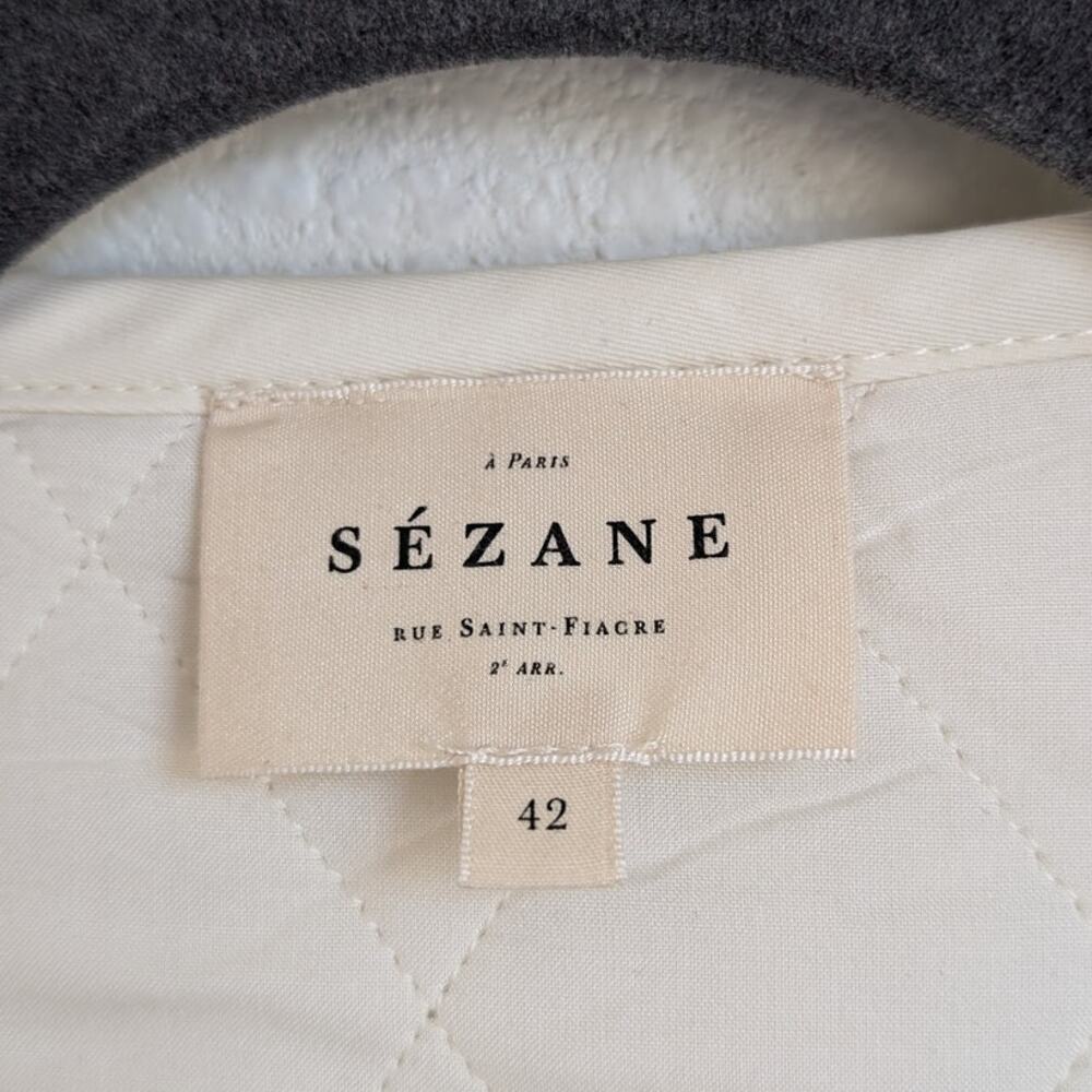 Sezane Cream Quilted Jacket - Picture 4 of 11